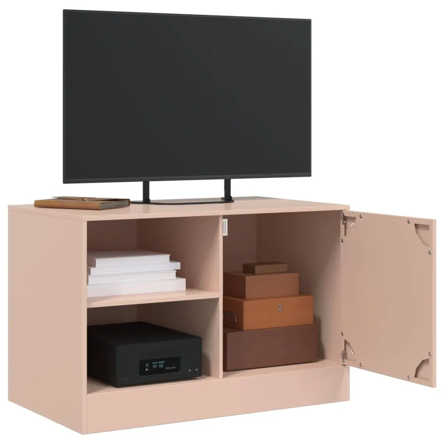 Meubles TV 2 pcs rose 67x39x44 cm acier - 4