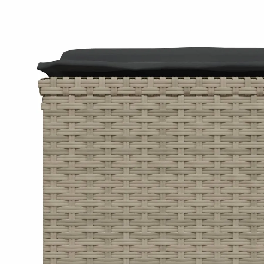 Salon de jardin 5 pcs avec coussins gris clair résine tressée - 5