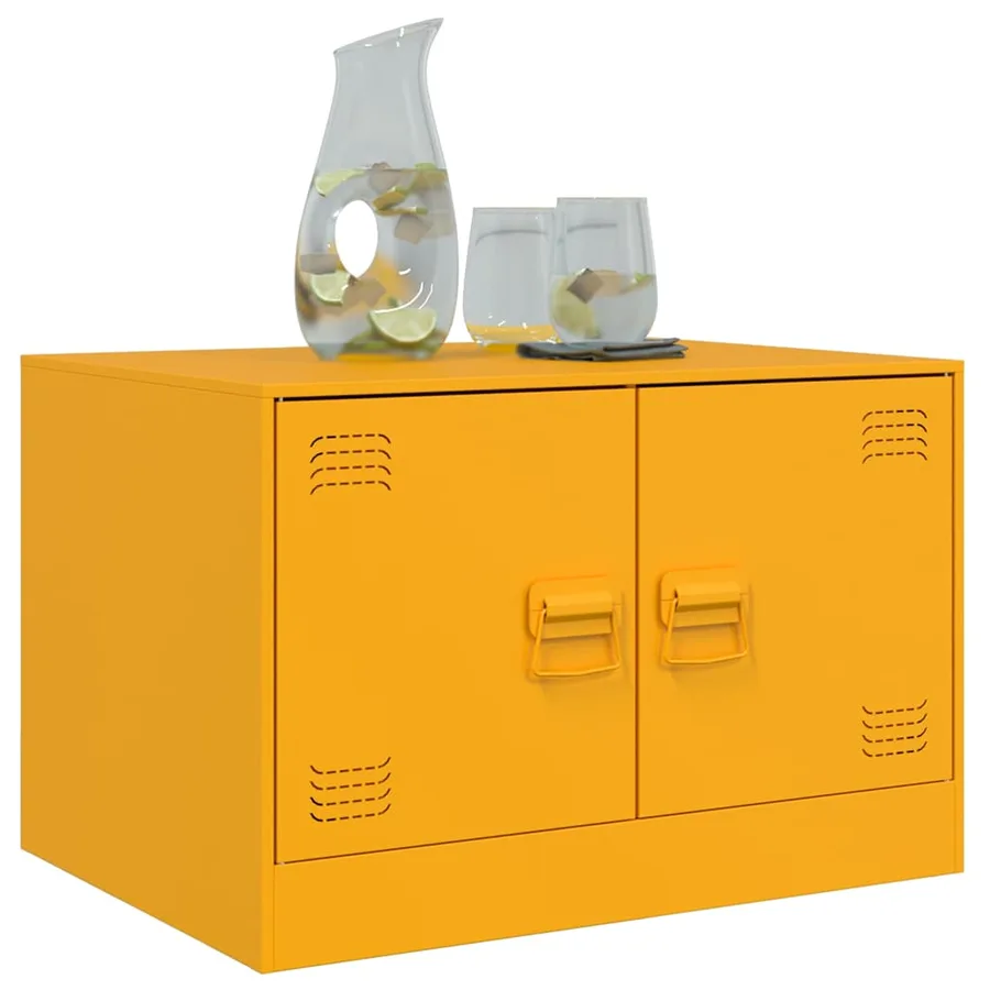 Table basse Jaune moutarde 67x50x44 cm acier - 4