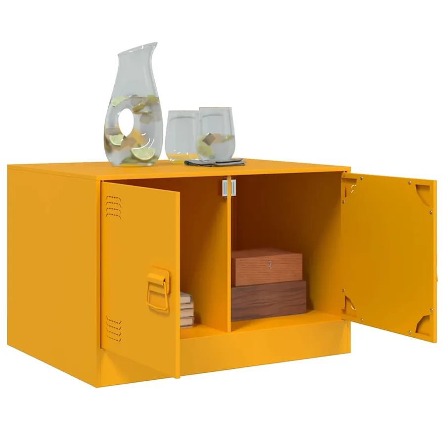 Table basse Jaune moutarde 67x50x44 cm acier - 5