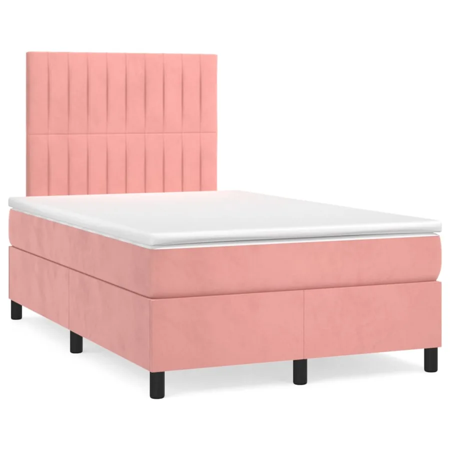 Sommier à lattes de lit avec matelas Rose 120x200 cm Velours - 2
