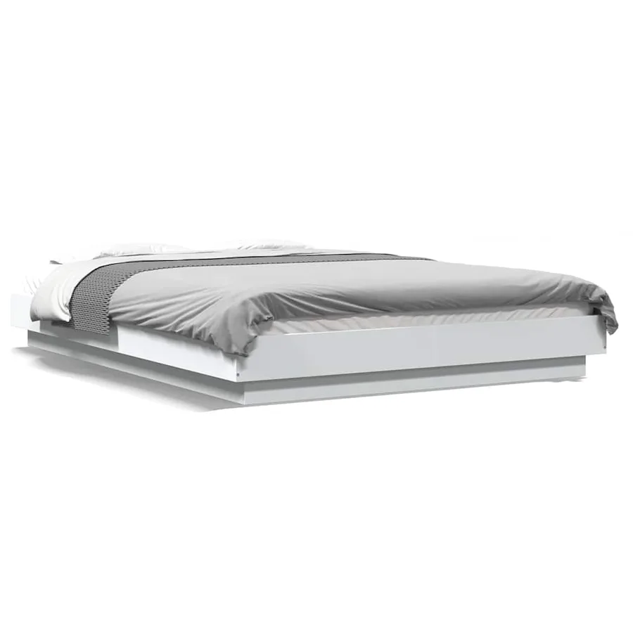 Cadre de lit avec lumières LED sans matelas blanc 120x190 cm - 2