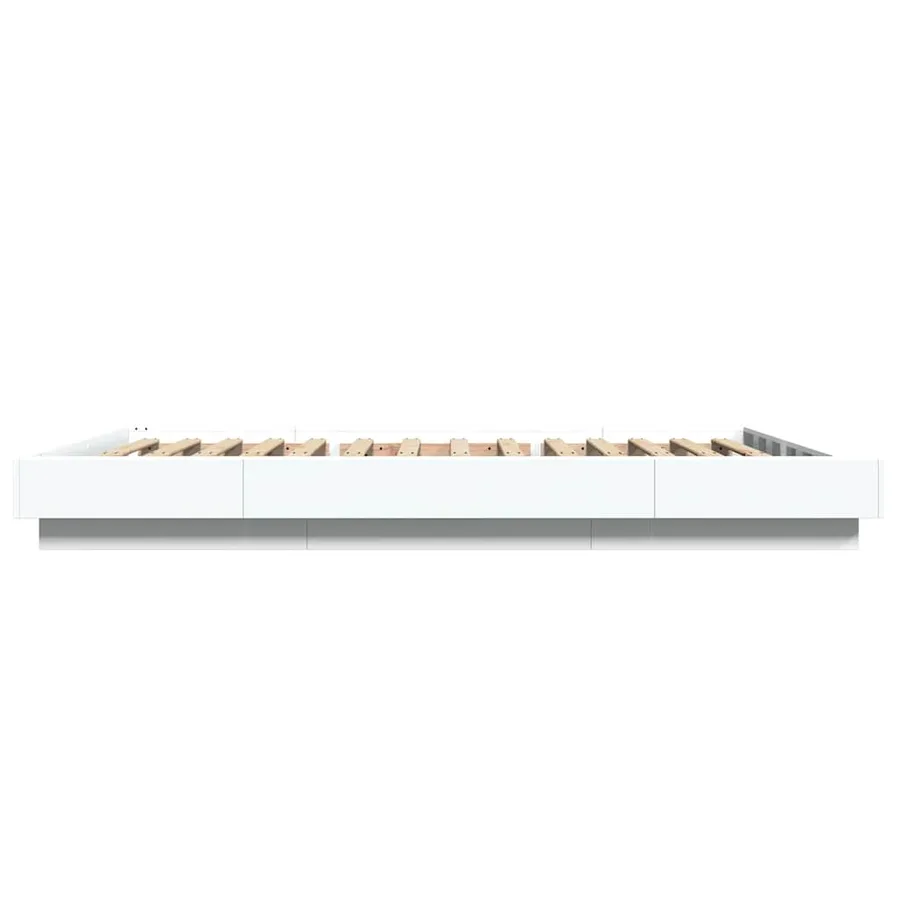 Cadre de lit avec lumières LED sans matelas blanc 120x190 cm - 6