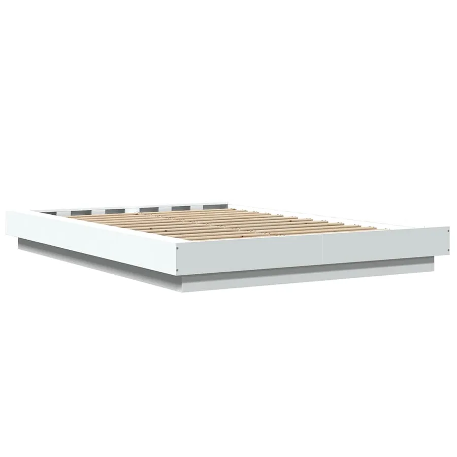 Cadre de lit avec lumières LED sans matelas blanc 120x190 cm - 7