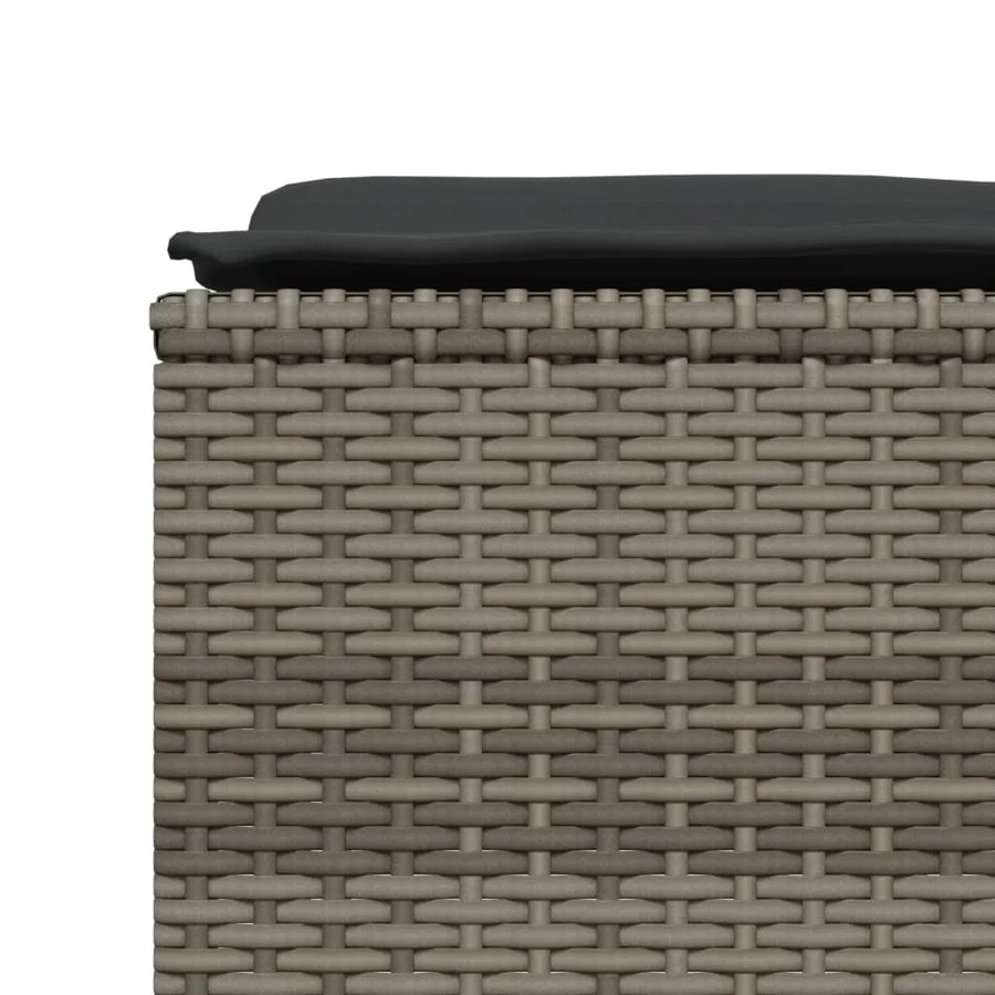 Salon de jardin 5 pcs avec coussins gris résine tressée - 5
