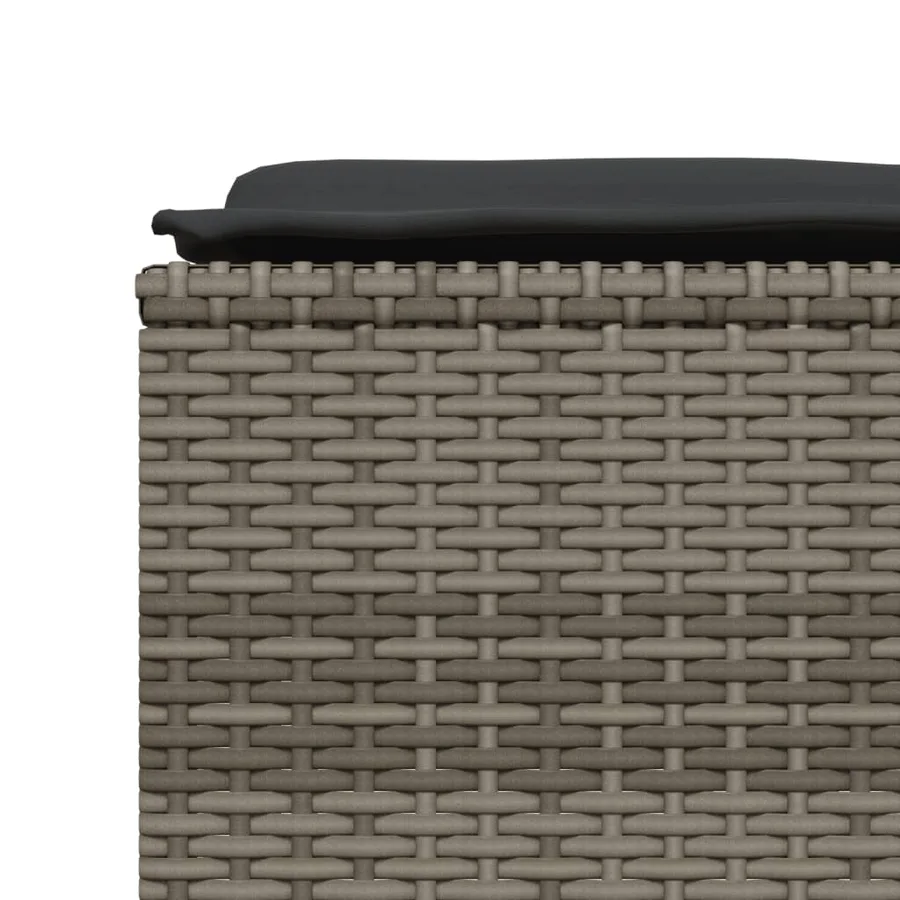 Salon de jardin 5 pcs avec coussins gris résine tressée - 5