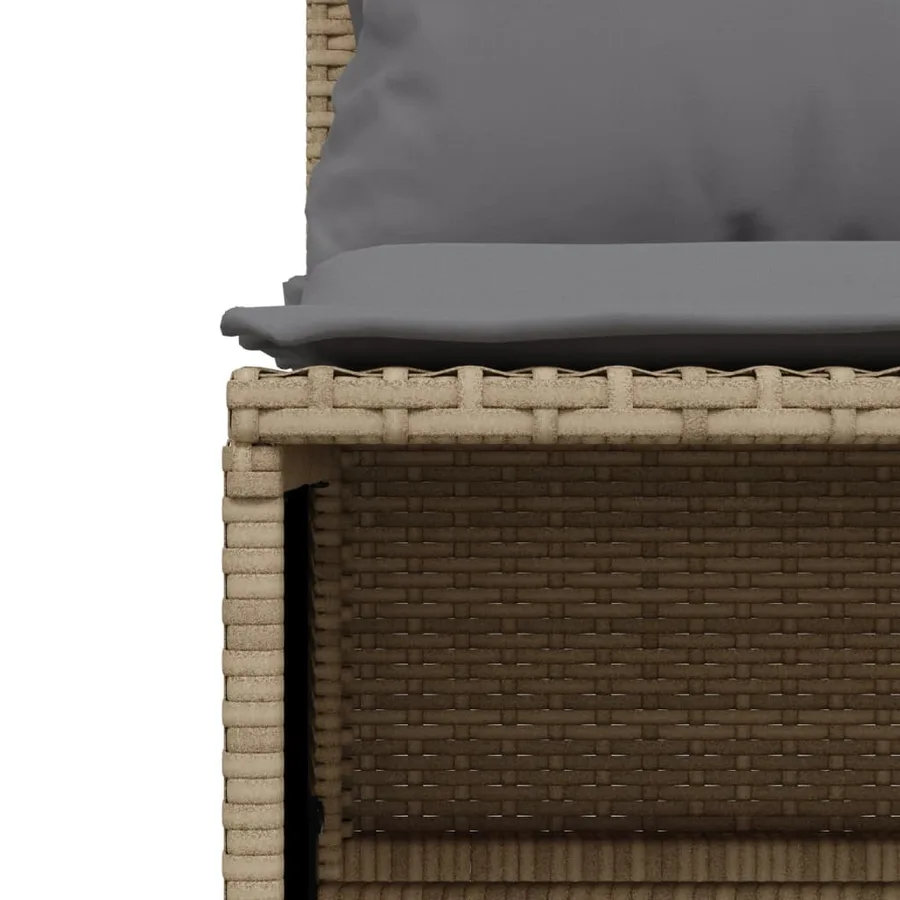 Salon de jardin avec coussins 4 pcs beige résine tressée - 6