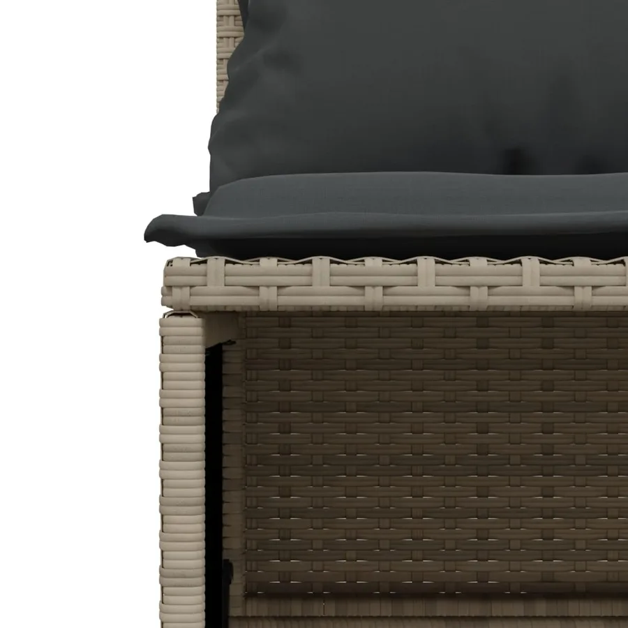 Salon de jardin 4 pcs avec coussins gris clair résine tressée - 6