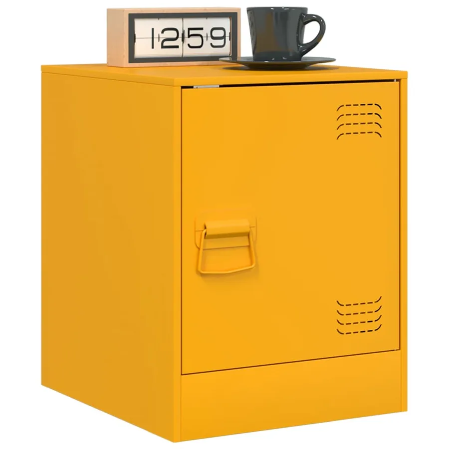 Tables de chevet 2 pcs jaune moutarde 34,5x39x44 cm acier - 3