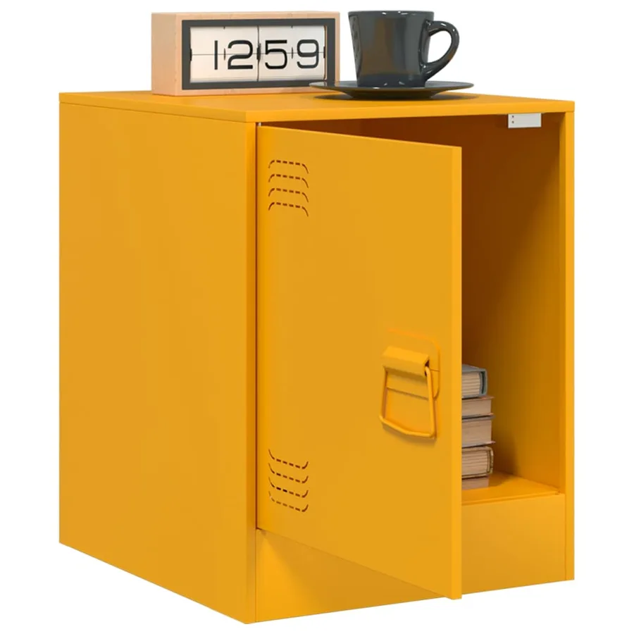 Tables de chevet 2 pcs jaune moutarde 34,5x39x44 cm acier - 4