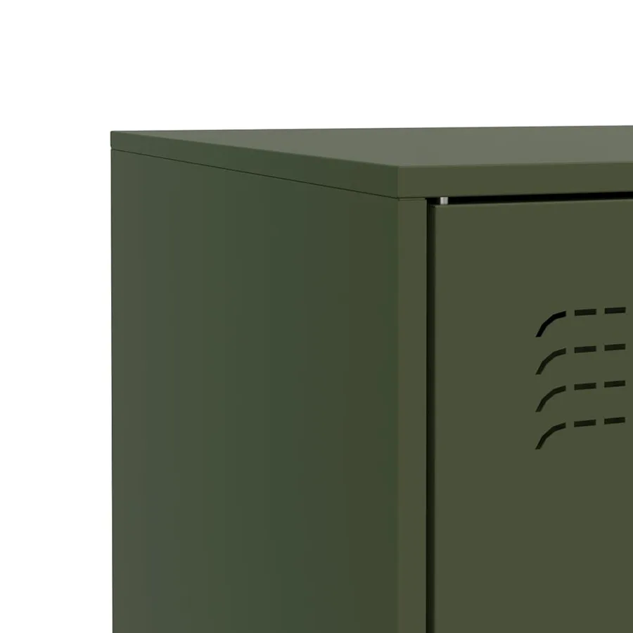 Buffet vert olive 67x39x73 cm acier - 10