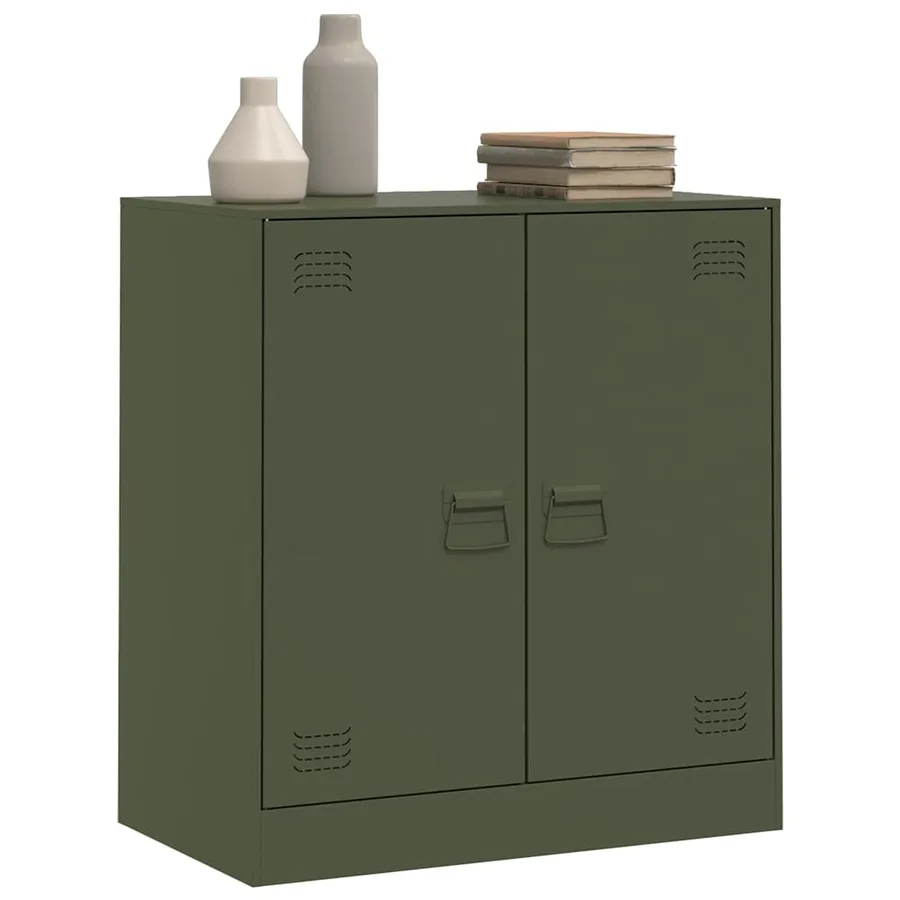 Buffet vert olive 67x39x73 cm acier - 4