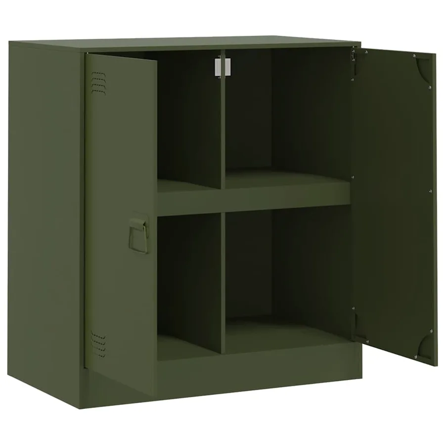 Buffet vert olive 67x39x73 cm acier - 7