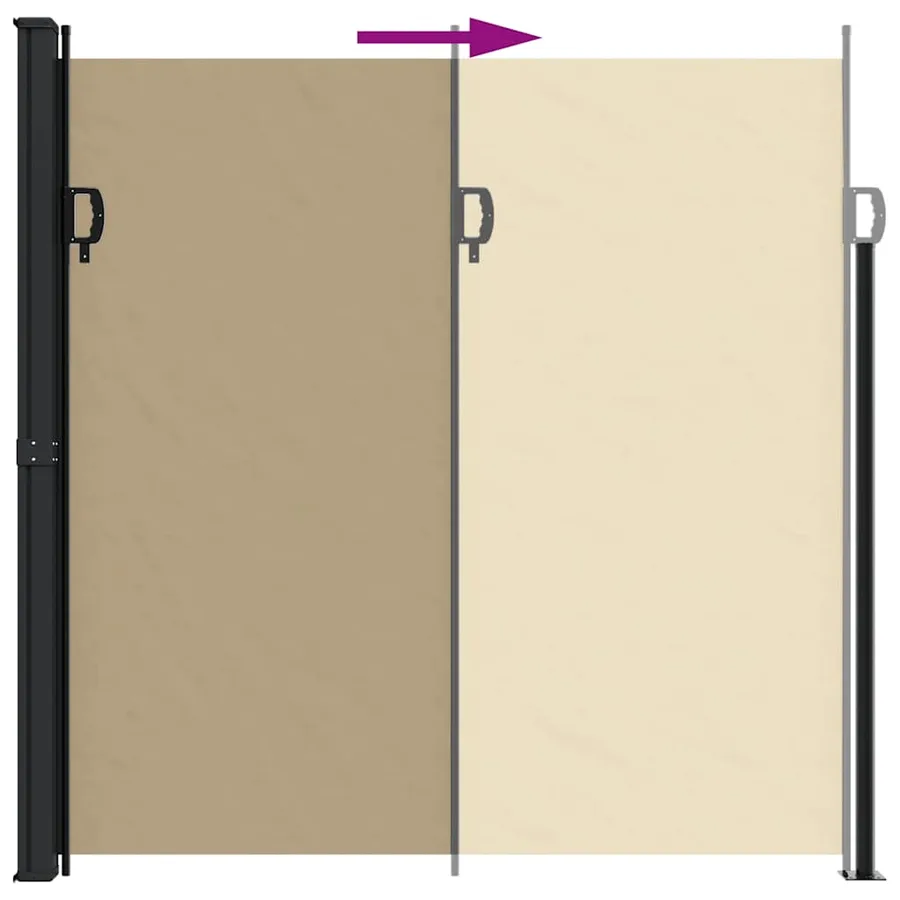 Auvent latéral rétractable beige 200x600 cm - 5