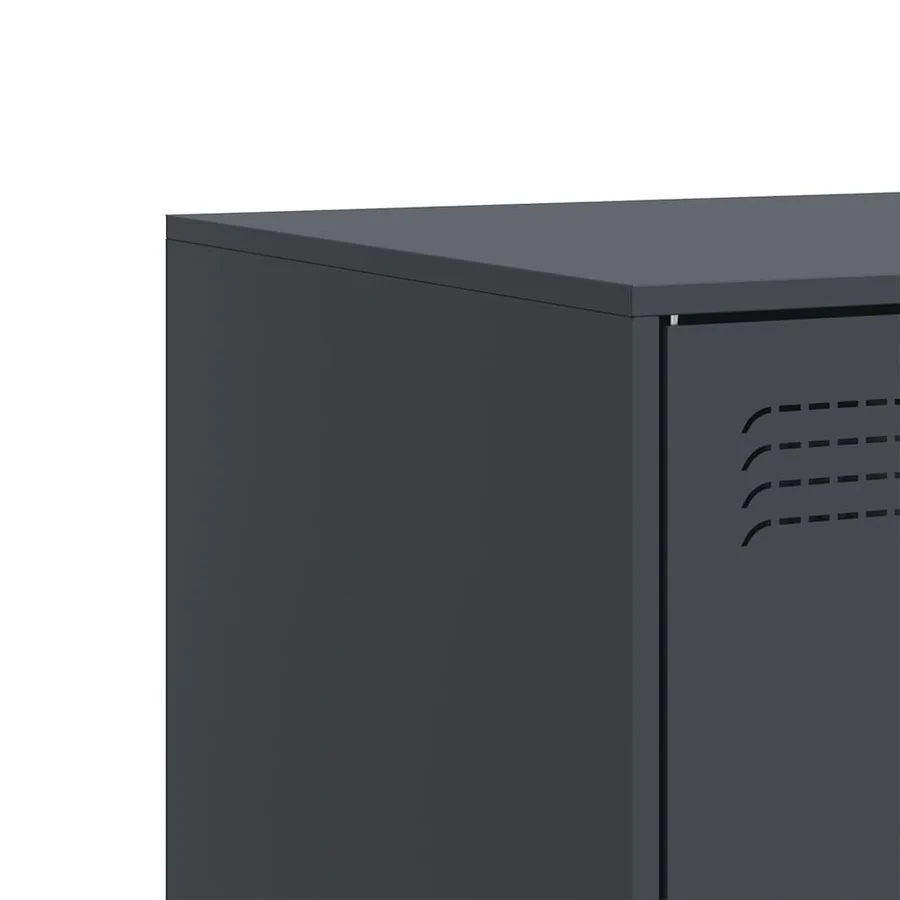 Meuble TV anthracite 67x39x44 cm acier - 10