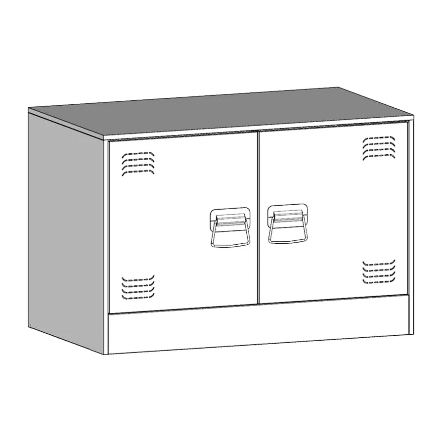 Meuble TV anthracite 67x39x44 cm acier - 11
