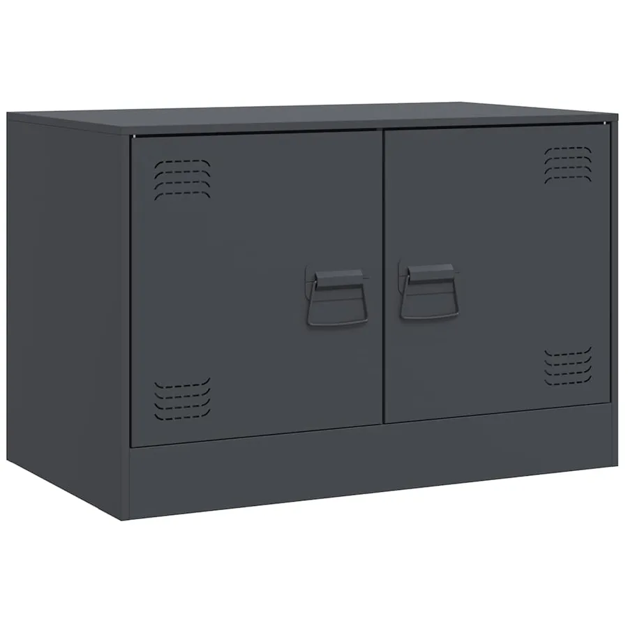 Meuble TV anthracite 67x39x44 cm acier - 2