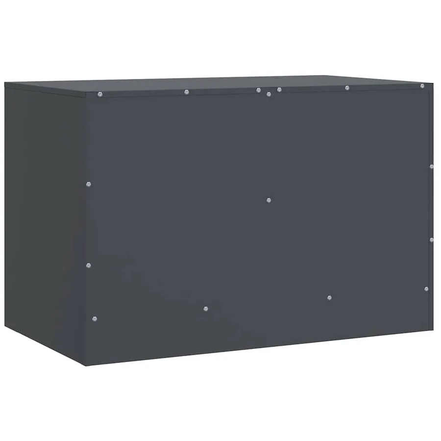 Meuble TV anthracite 67x39x44 cm acier - 9