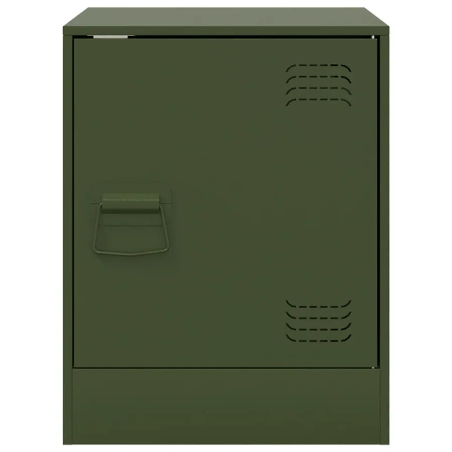 Tables de chevet 2 pcs vert olive 34,5x39x44 cm acier - 5