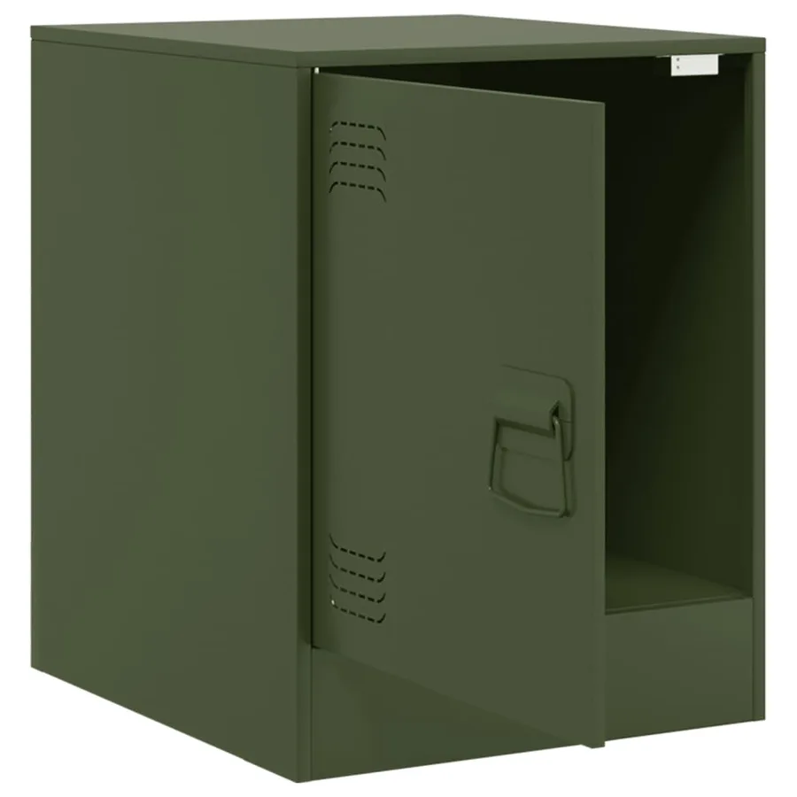 Tables de chevet 2 pcs vert olive 34,5x39x44 cm acier - 6