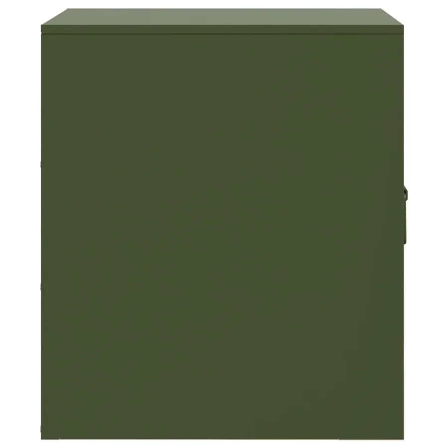 Tables de chevet 2 pcs vert olive 34,5x39x44 cm acier - 8