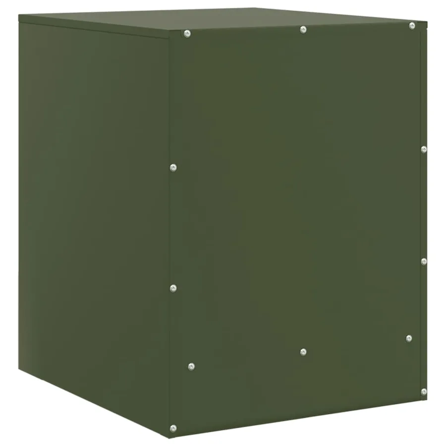 Tables de chevet 2 pcs vert olive 34,5x39x44 cm acier - 9