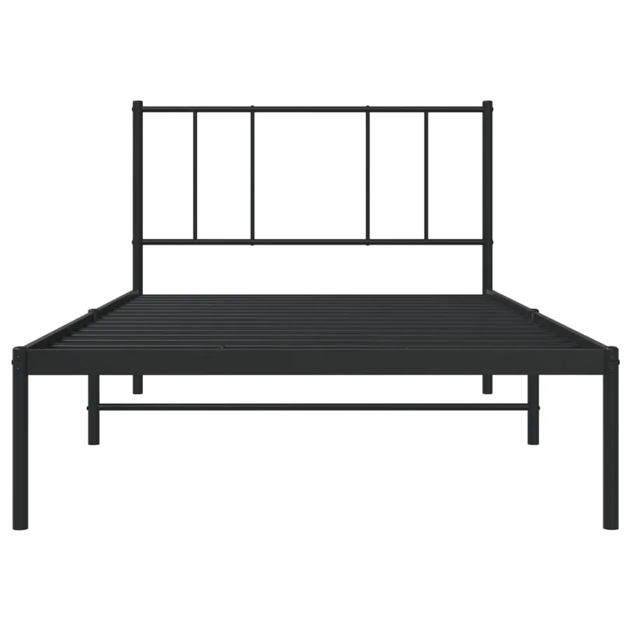 Cadre de lit métal sans matelas avec tête de lit noir 107x203cm - 6