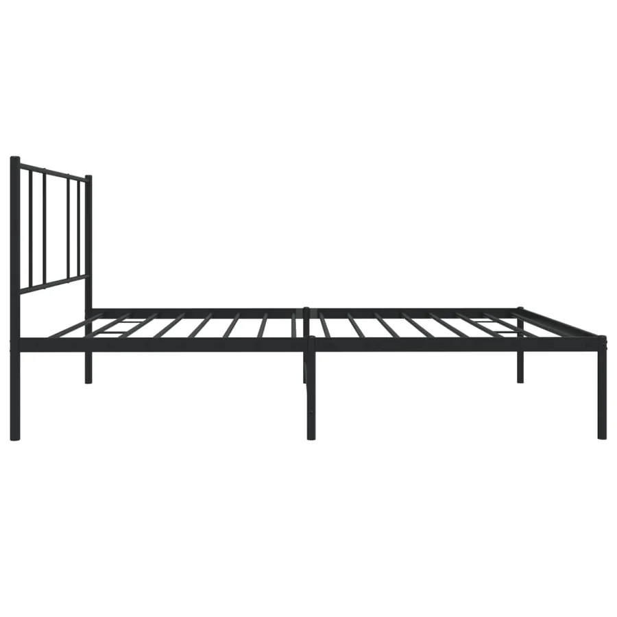 Cadre de lit métal sans matelas avec tête de lit noir 107x203cm - 7
