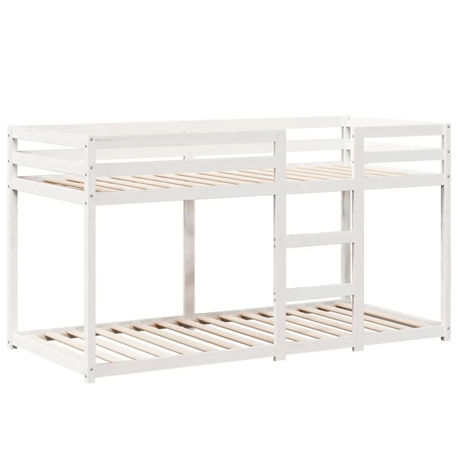 Lit superposé sans matelas blanc 75x190 cm bois de pin massif - 7