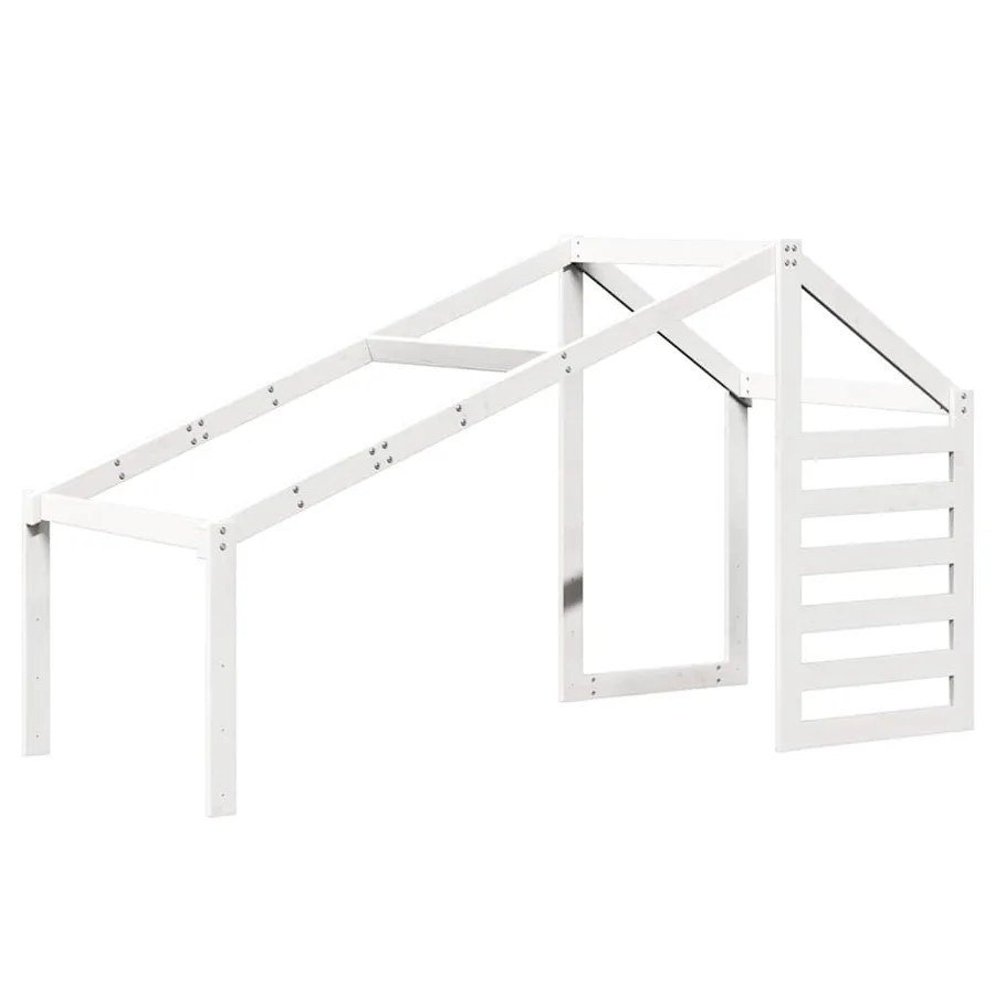 Lit superposé sans matelas blanc 75x190 cm bois de pin massif - 8
