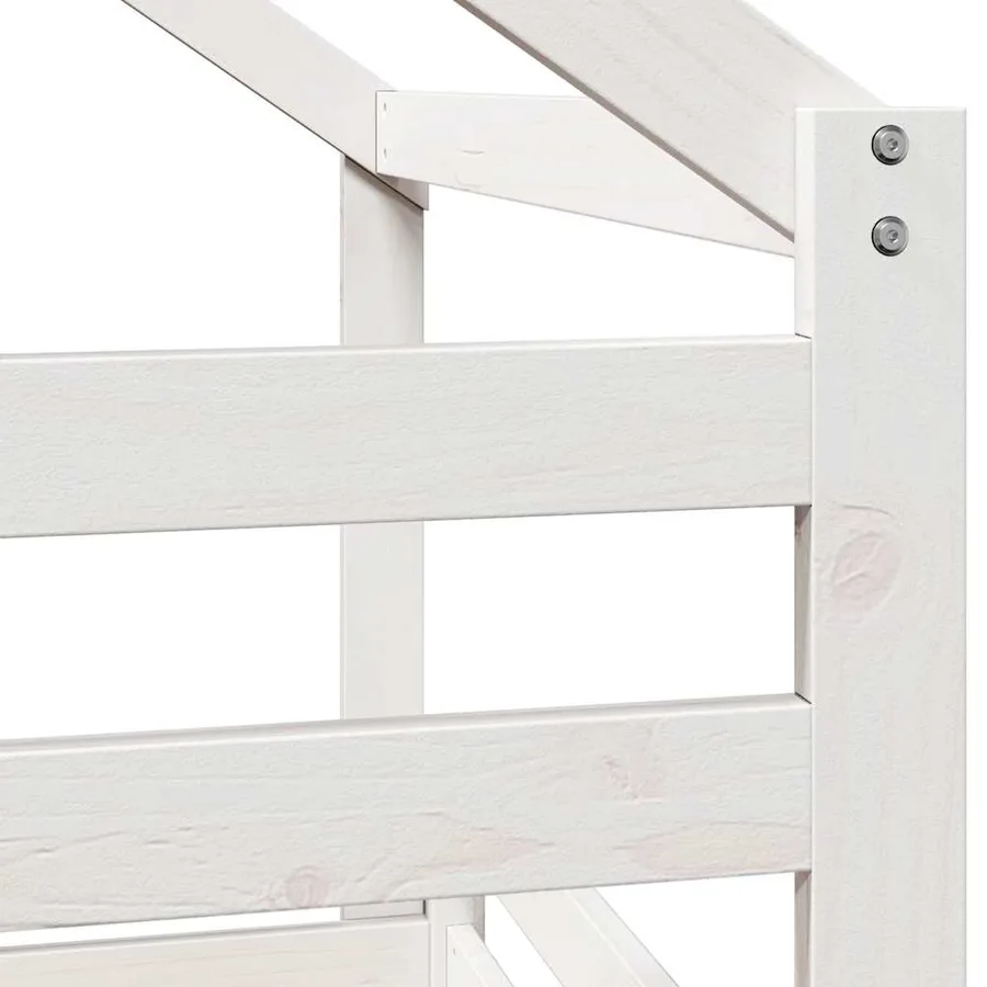 Lit superposé sans matelas blanc 75x190 cm bois de pin massif - 9