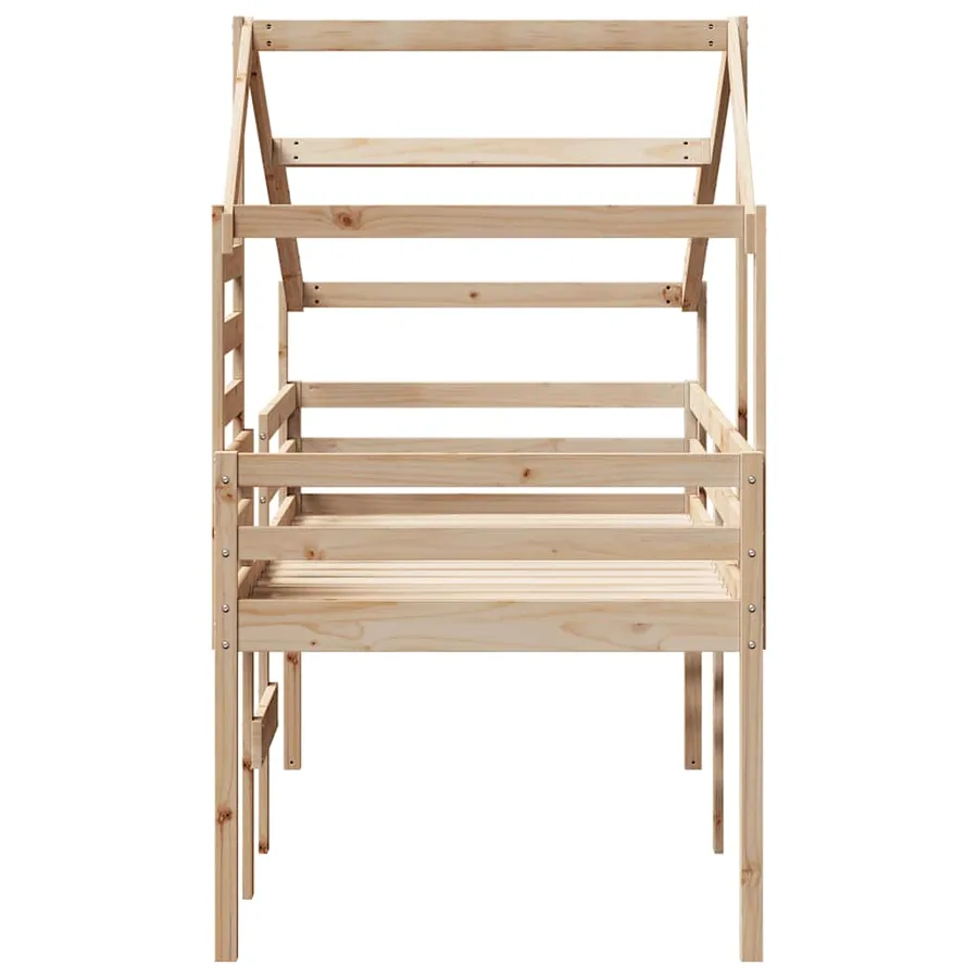Lit haut sans matelas 90x190 cm bois de pin massif - 5