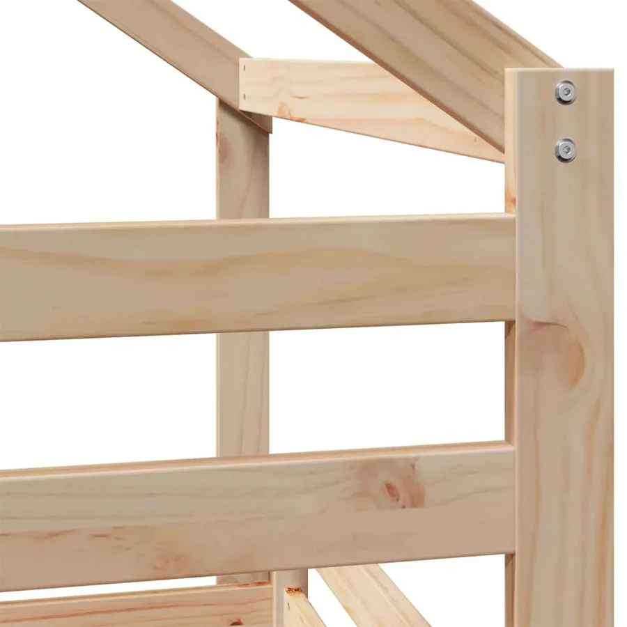 Lit superposé sans matelas 90x200 cm bois de pin massif - 9