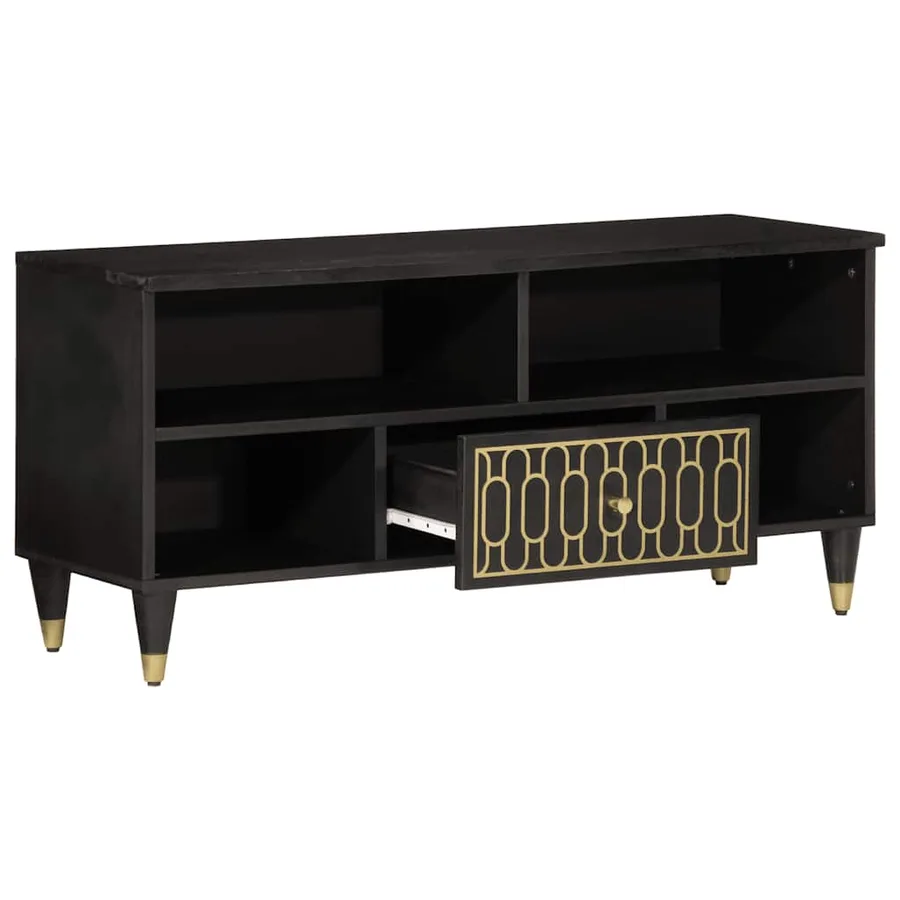 Meuble TV 100x33x46 cm bois massif de manguier - 2