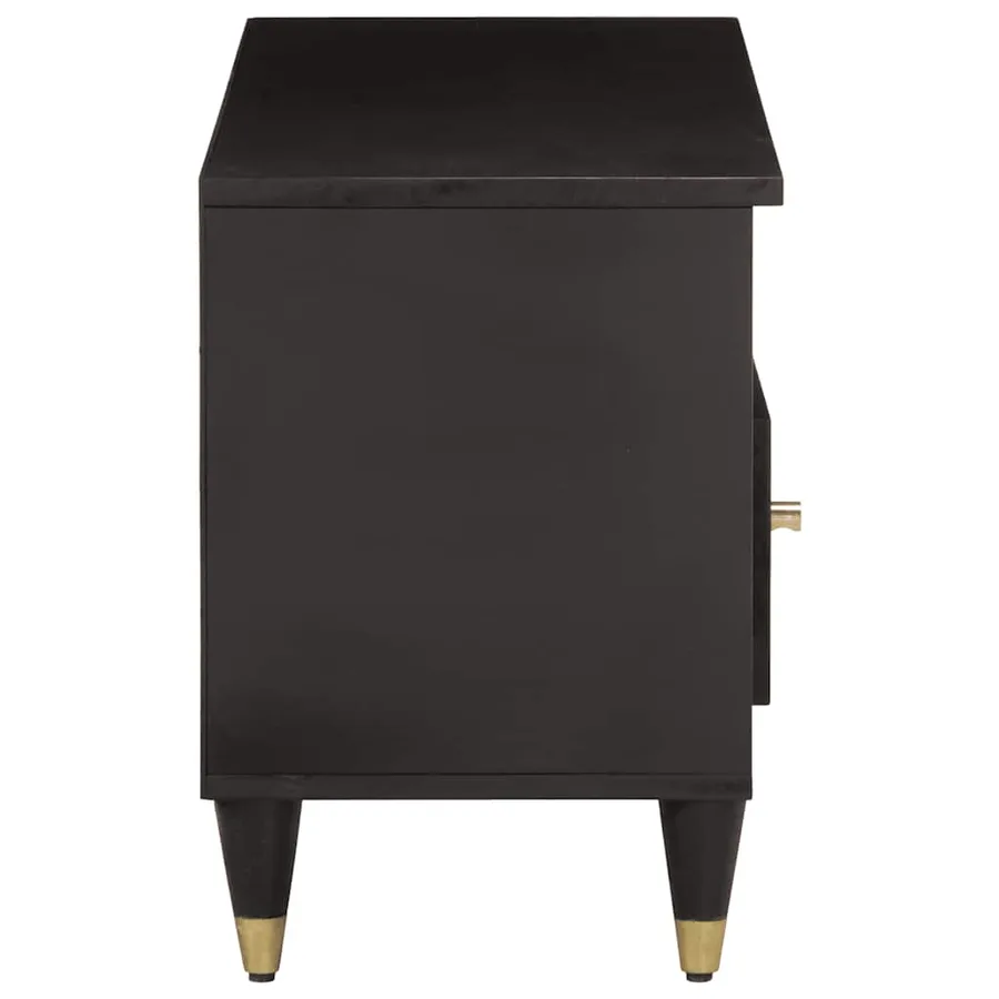 Meuble TV 100x33x46 cm bois massif de manguier - 4