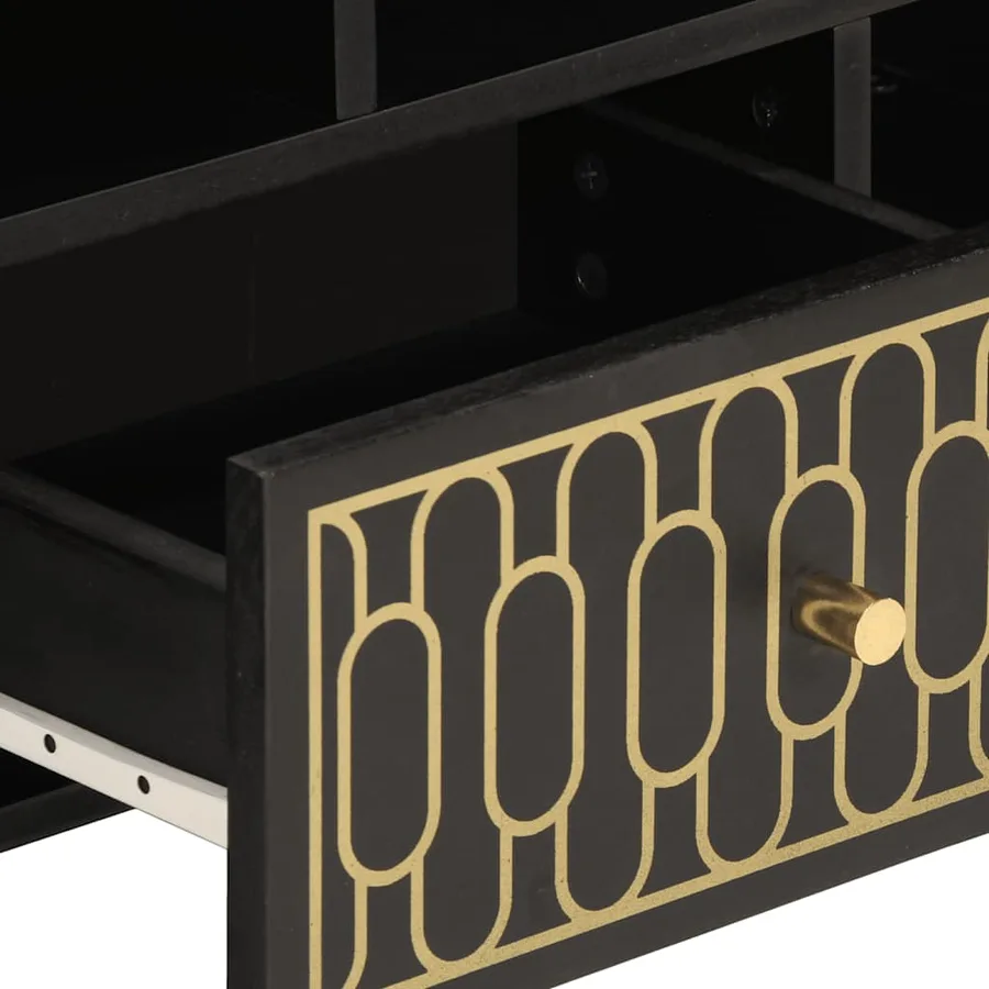Meuble TV 100x33x46 cm bois massif de manguier - 8