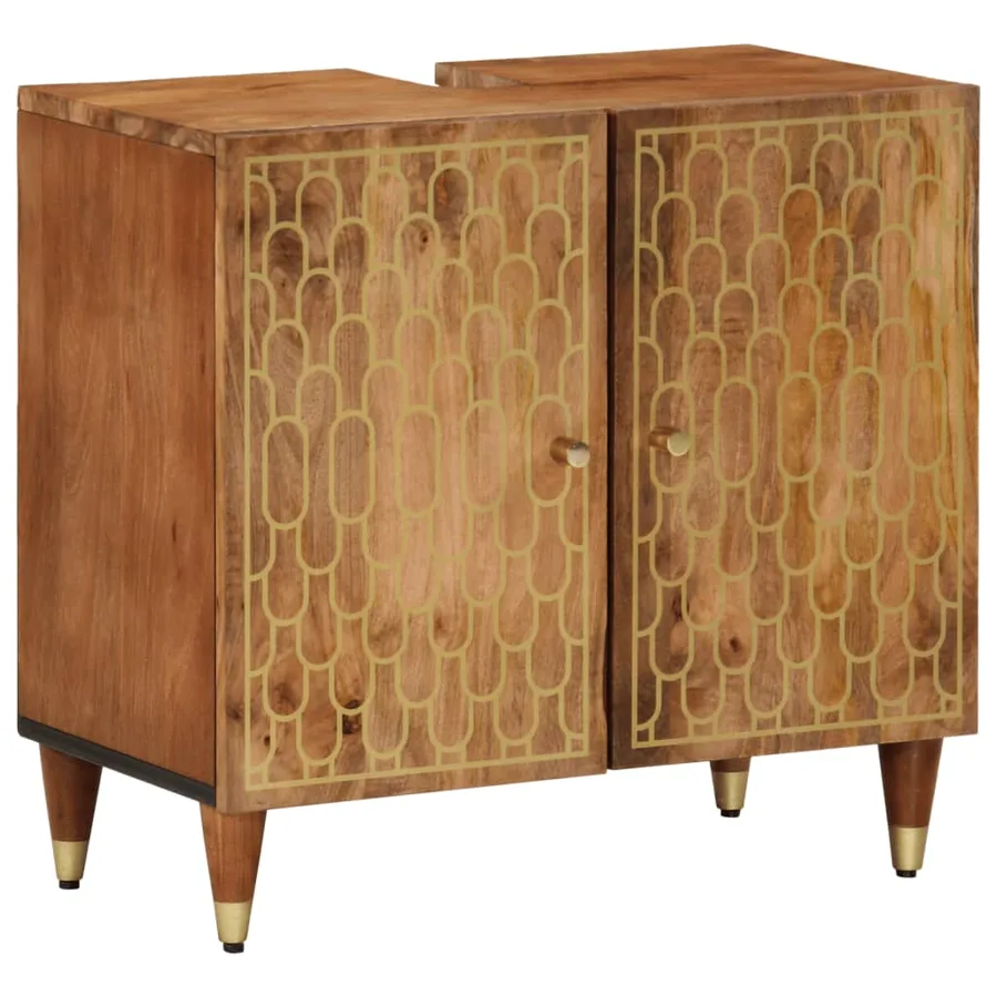 Ensemble de meubles de salle de bain 3 pcs bois manguier massif - 7