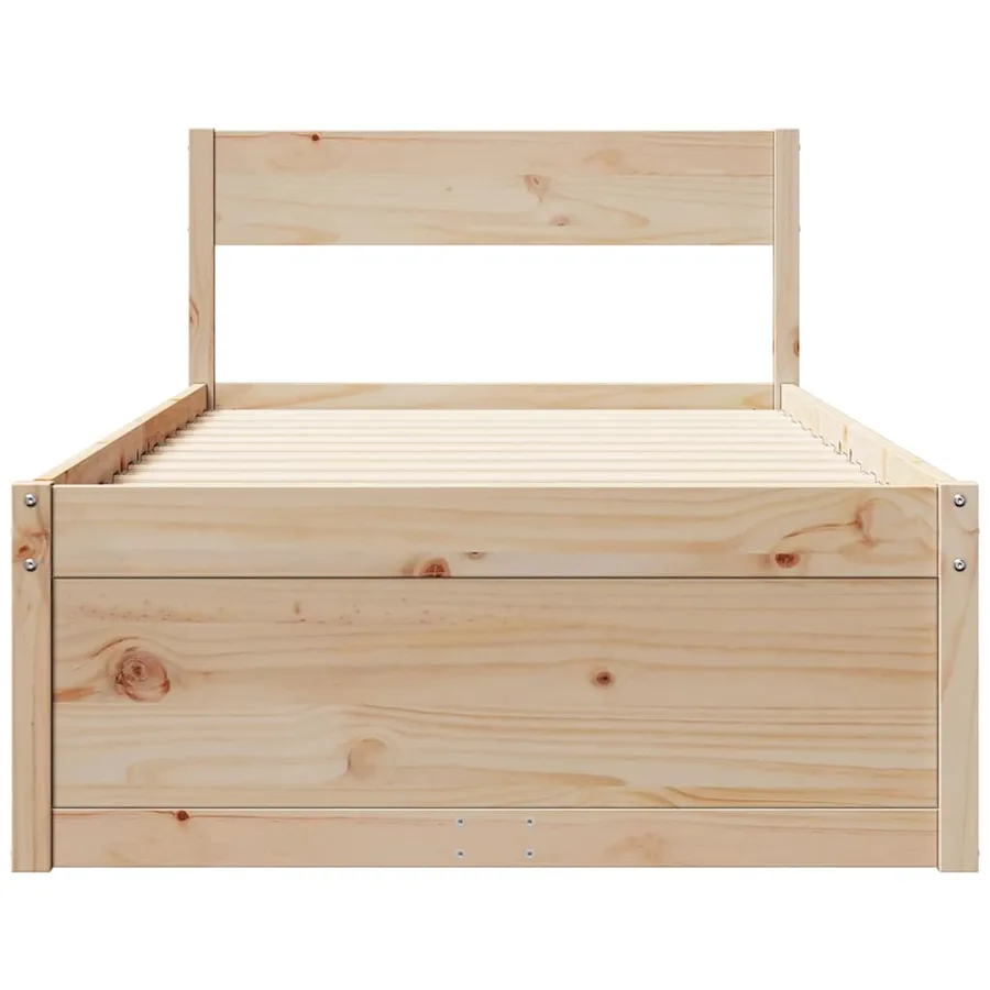 Cadre de lit sans matelas 75x190 cm bois de pin massif - 4