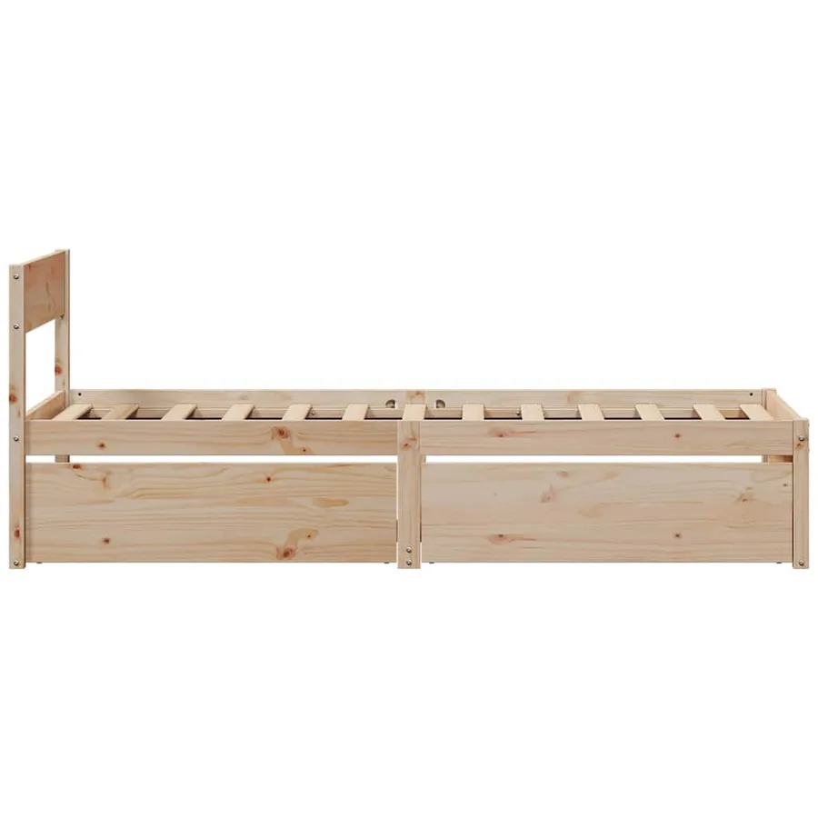Cadre de lit sans matelas 75x190 cm bois de pin massif - 5