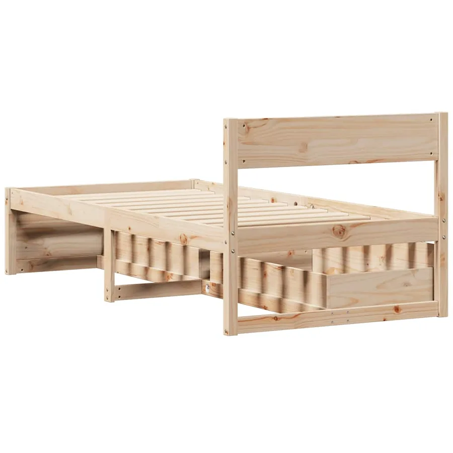Cadre de lit sans matelas 75x190 cm bois de pin massif - 6