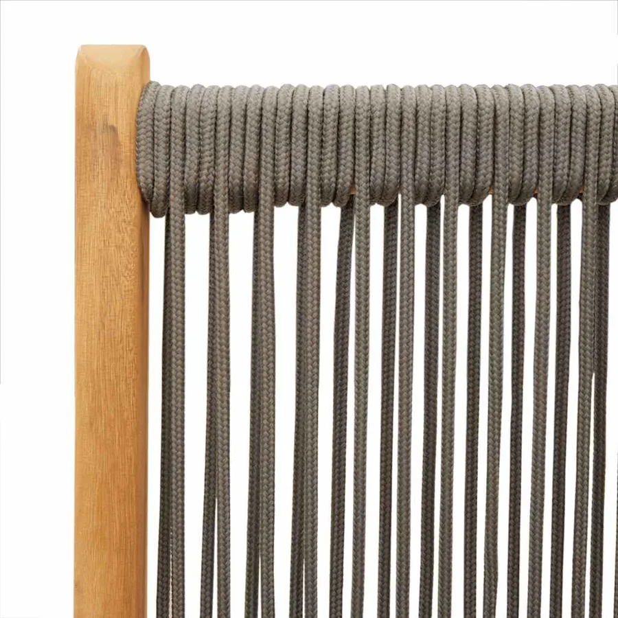 Ensemble à Manger de jardin 7pcs gris polypropylène bois massif - 10