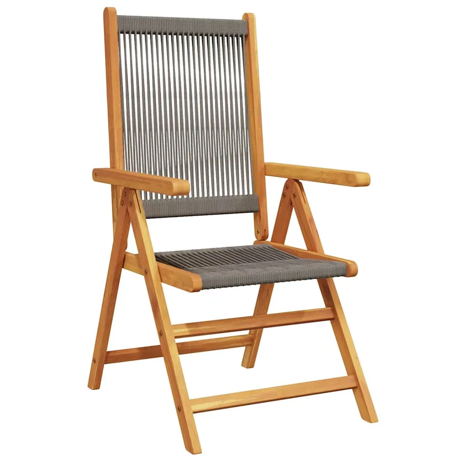 Ensemble à Manger de jardin 7pcs gris polypropylène bois massif - 3