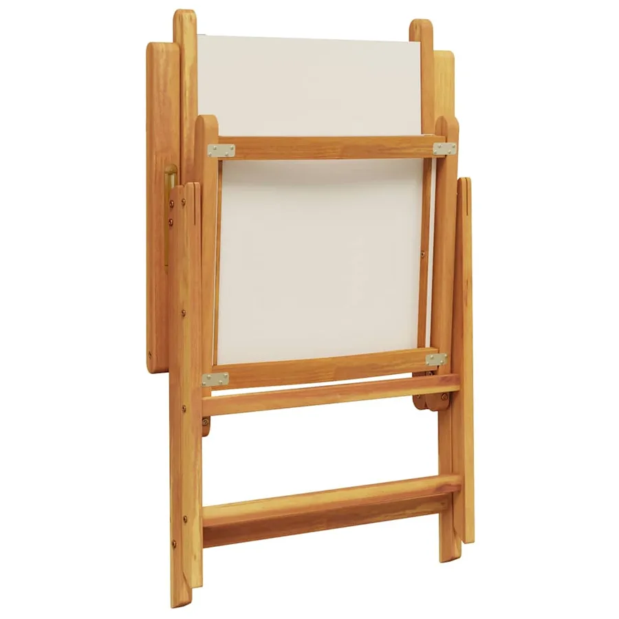 Ensemble à manger de jardin 7 pcs blanc crème tissu bois massif - 7