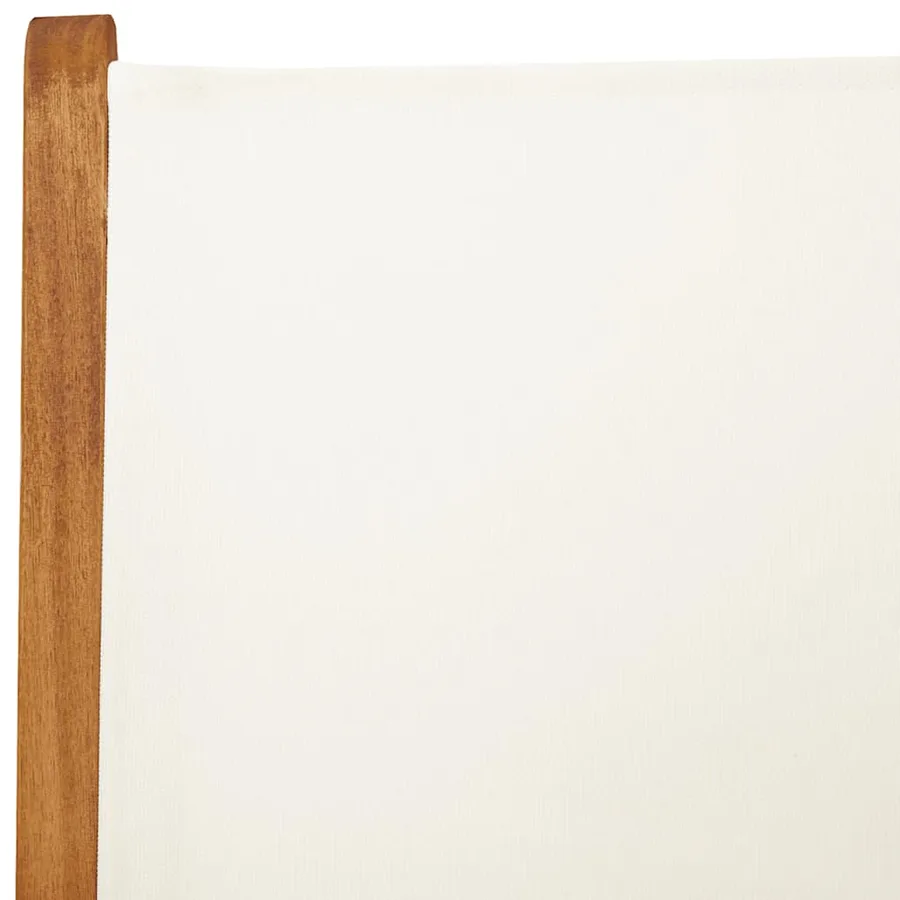 Ensemble à manger de jardin 7 pcs blanc crème tissu bois massif - 9