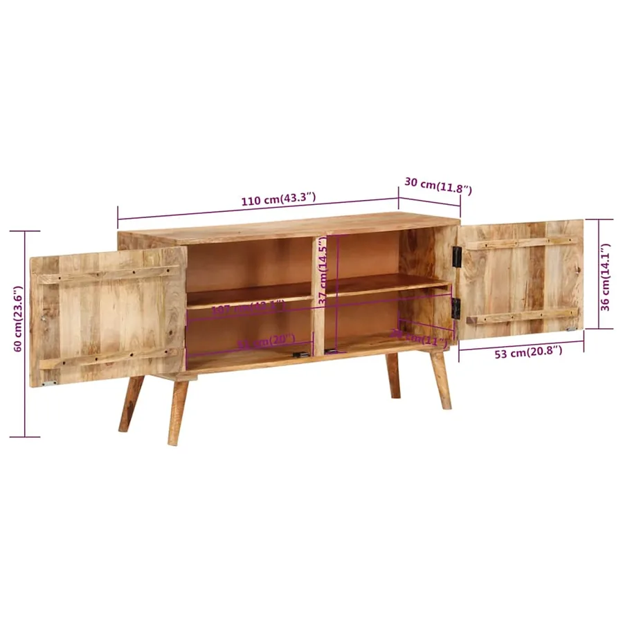 Buffet Bois de manguier massif 110x30x60 cm - 10