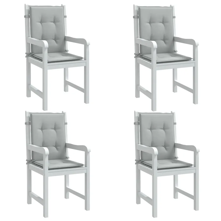 Coussins de chaise à dossier bas lot de 4 gris clair mélangé