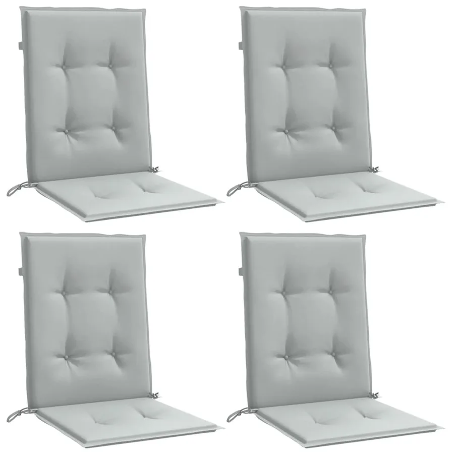 Coussins de chaise à dossier bas lot de 4 gris clair mélangé - 4