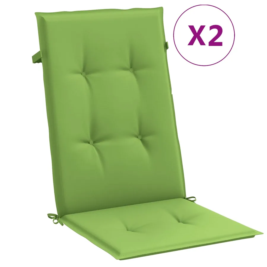 Coussins de chaise à dossier haut lot de 2 vert mélangé tissu - 2