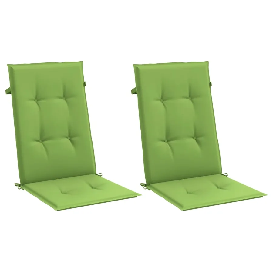 Coussins de chaise à dossier haut lot de 2 vert mélangé tissu - 4