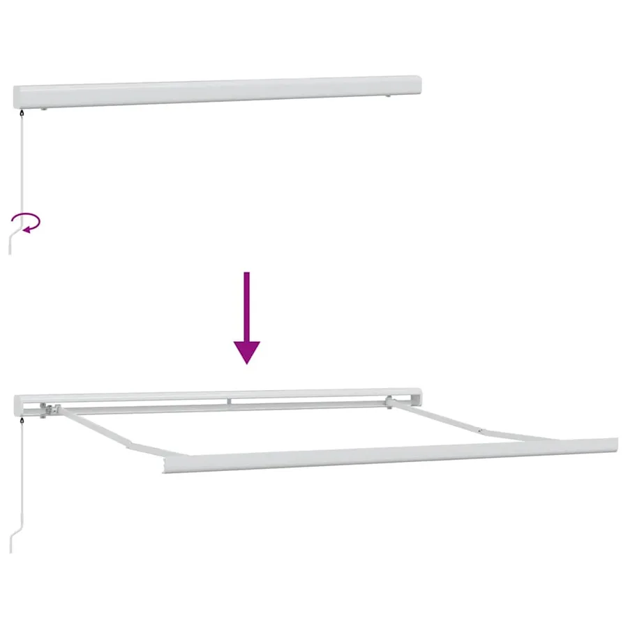 Auvent rétractable anthracite/blanc 3x2,5 m tissu et aluminium - 11